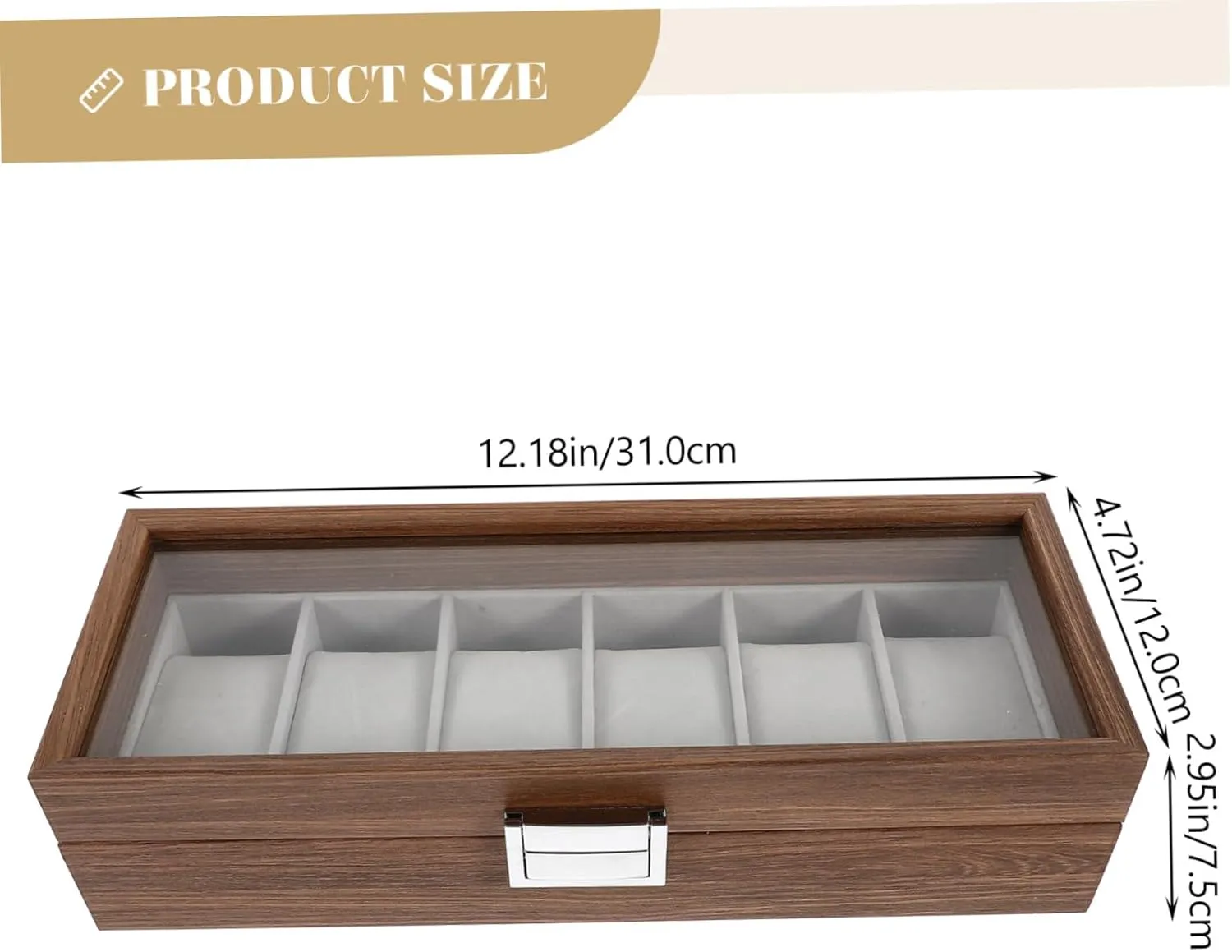 Walnut Wood Watch Box 6 Slot Storage Case Tray for Men's deviant specimen peacetime Jewelry Display VALICLUD Elegant 
