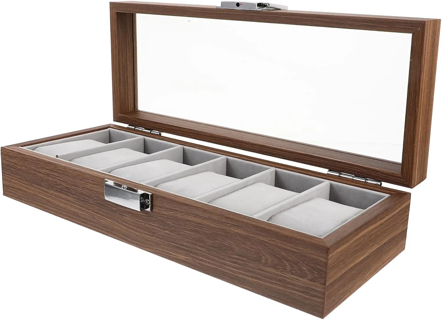 Walnut Wood Watch Box 6 Slot Storage Case Tray for Men's deviant specimen peacetime Jewelry Display VALICLUD Elegant 