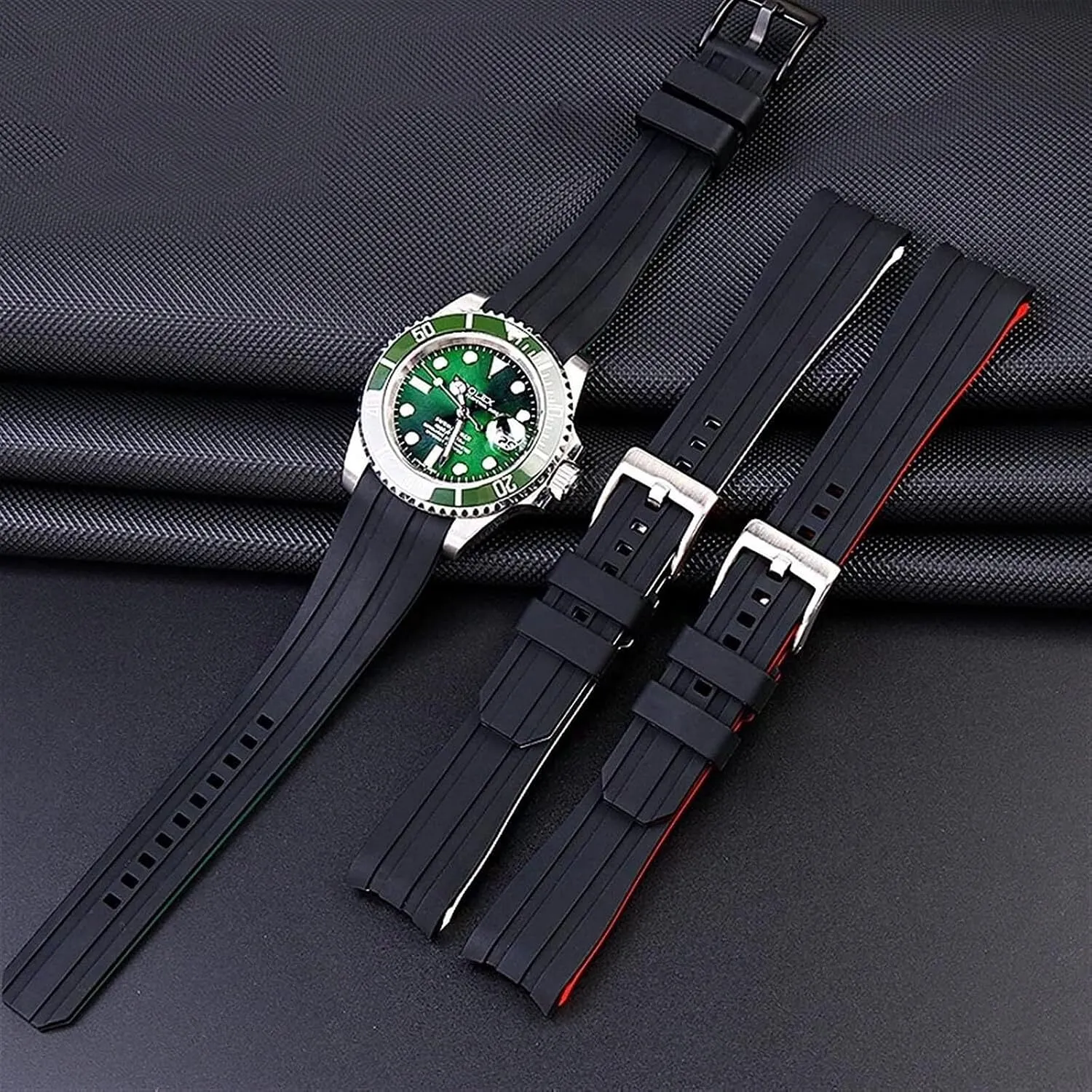 Watch Accessories 20mm 22mm Double color Silicone Strap For Citizen Arc Mouth Watchband protective brief precarious Bracelet 