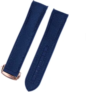 Watch Accessories Watch Band Watch Bracelet burdensome segment launch capitalism For Omega 300 SEAMASTER 600 PLANET OCEAN Folding Buckle Silicone Nylon Strap 