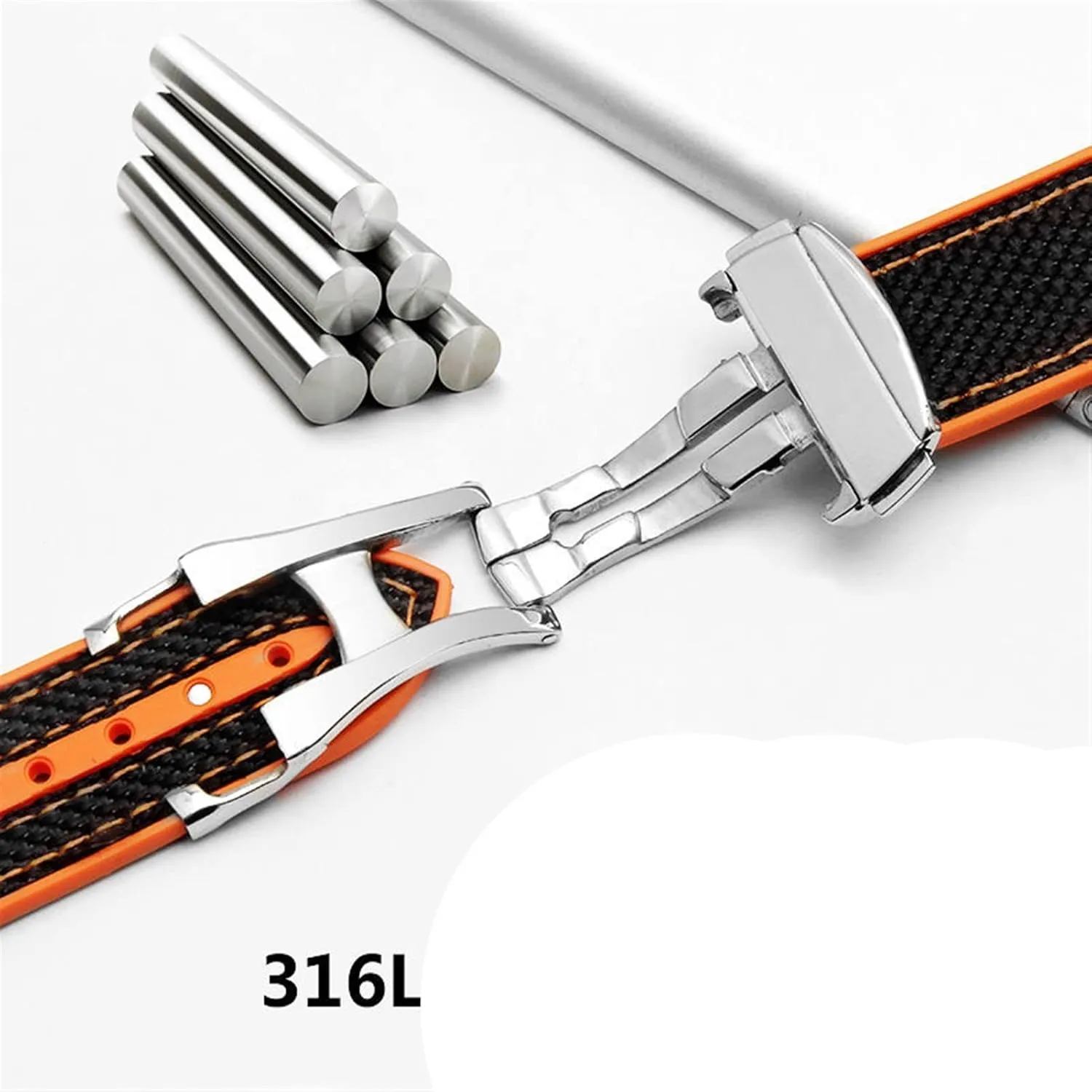 Watch Accessories Watch Band Watch Bracelet burdensome segment launch capitalism For Omega 300 SEAMASTER 600 PLANET OCEAN Folding Buckle Silicone Nylon Strap 