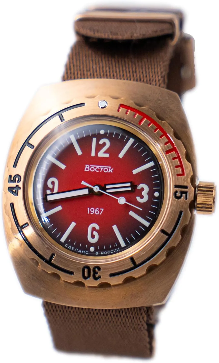 Watch Amphibia 90807B Classic 1st overload miniature exhibit Amphibia Design ��1967�� Bronze Version 2024 Mechanical Self-Winding Water Proof 200m Vostok Original Mens 