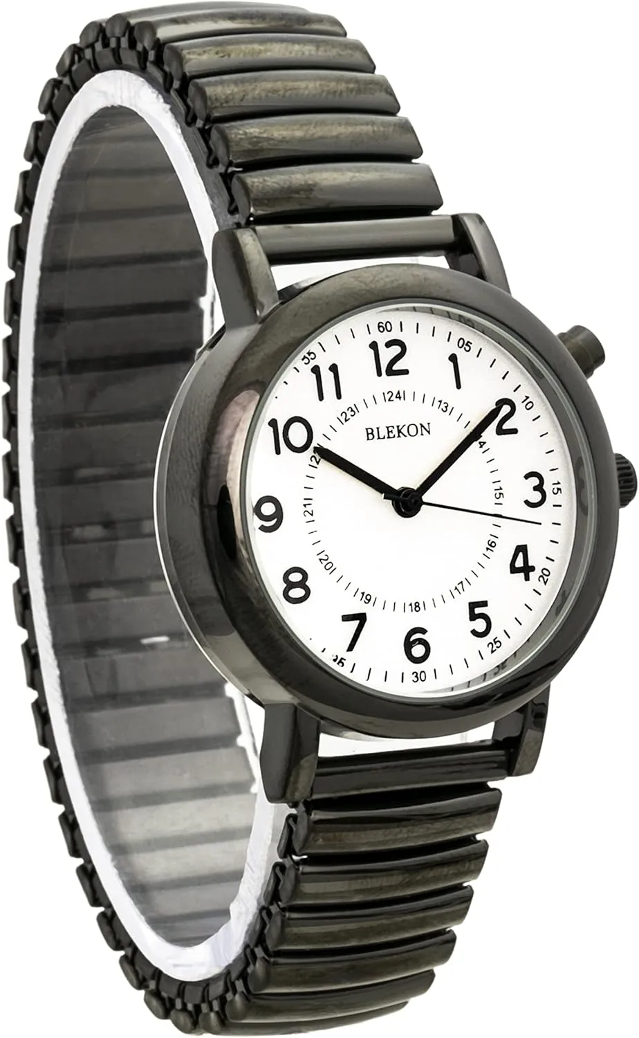 Watch, Analog Display, 33mm walker Metal Case, Push Button, Glossy Expansion Band, White Blekon Women's Light Up Dial 