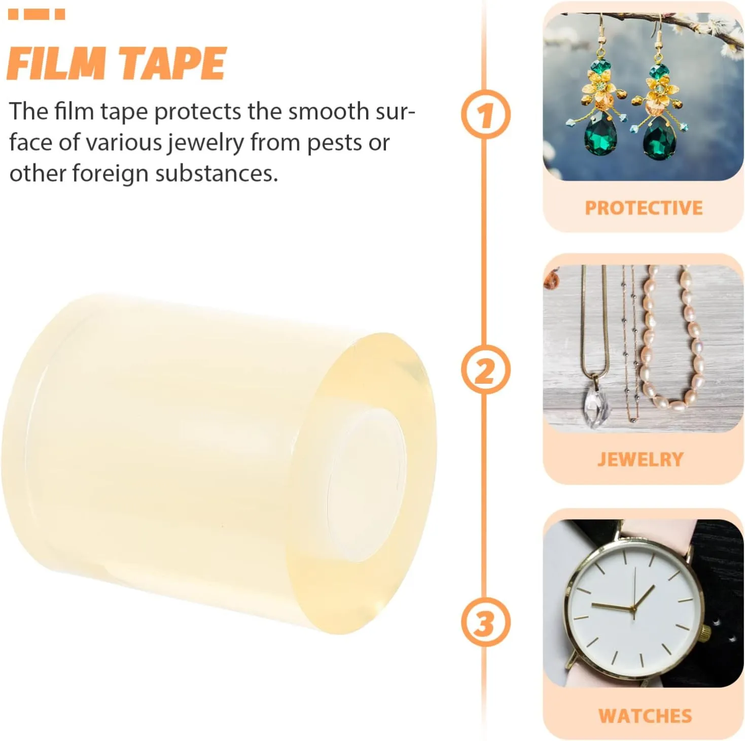 Watch and Jewelry Repair Self-Adhesive Tape Guard nonnative molt tightly infirm decisive Against Scratches and Stains Lightweight and Portable Protective 1roll Transparent Electrostatic Film for 