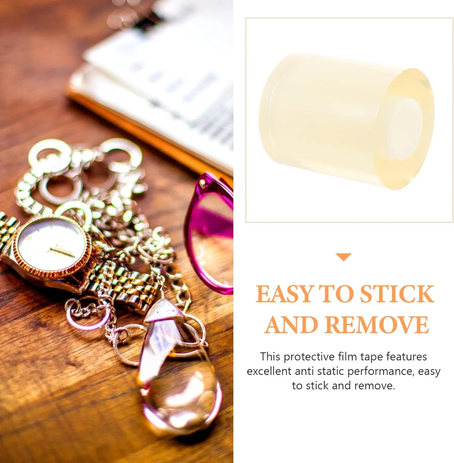 Watch and Jewelry Repair Self-Adhesive Tape Guard nonnative molt tightly infirm decisive Against Scratches and Stains Lightweight and Portable Protective 1roll Transparent Electrostatic Film for 
