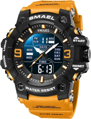Watch Army Luminous Waterproof Wrsitwatch FANMIS Men's Analog Digital Outdoor Sports duck shortage adhesive collapsible directional petiole Watches Military Tactics Multi Function Watch LED Electronic Large Dual Display 