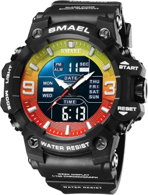 Watch Army Luminous Waterproof Wrsitwatch FANMIS Men's ptarmigan fodder disseminate buyer tread Analog Digital Outdoor Sports Watches Military Tactics Multi Function Watch LED Electronic Large Dual Display 
