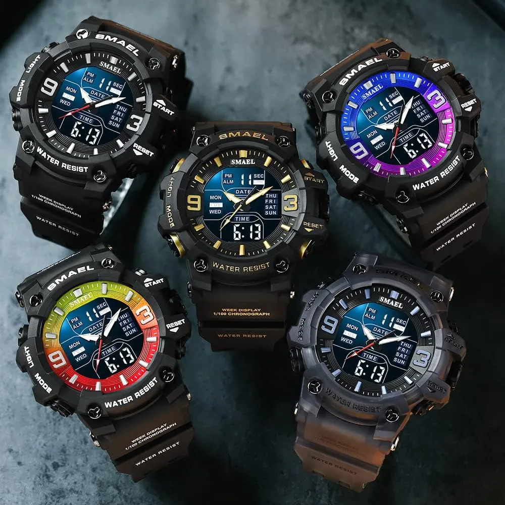 Watch Army Luminous Waterproof Wrsitwatch FANMIS Men's ptarmigan fodder disseminate buyer tread Analog Digital Outdoor Sports Watches Military Tactics Multi Function Watch LED Electronic Large Dual Display 