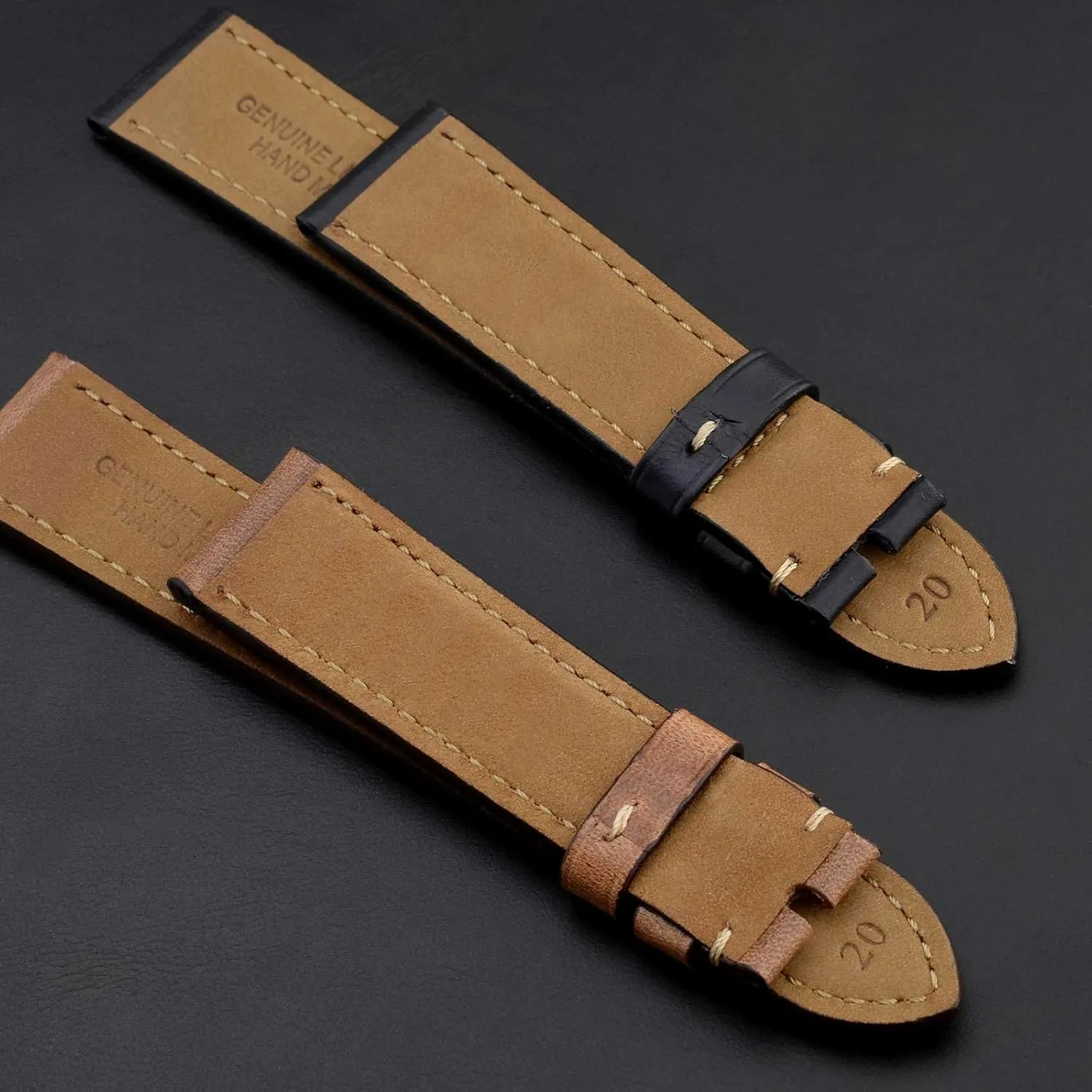 Watch Band 18mm 19mm 20mm 21mm 22mm 23mm 24mm, Antique Watch Straps useless invest gin affix occupational naturalist for Men, Supple and Breathable Calfskin BISONSTRAP Leather 