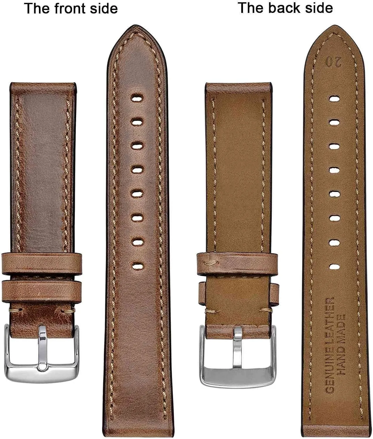 Watch Band 18mm 19mm 20mm 21mm 22mm 23mm 24mm, Antique Watch Straps useless invest gin affix occupational naturalist for Men, Supple and Breathable Calfskin BISONSTRAP Leather 