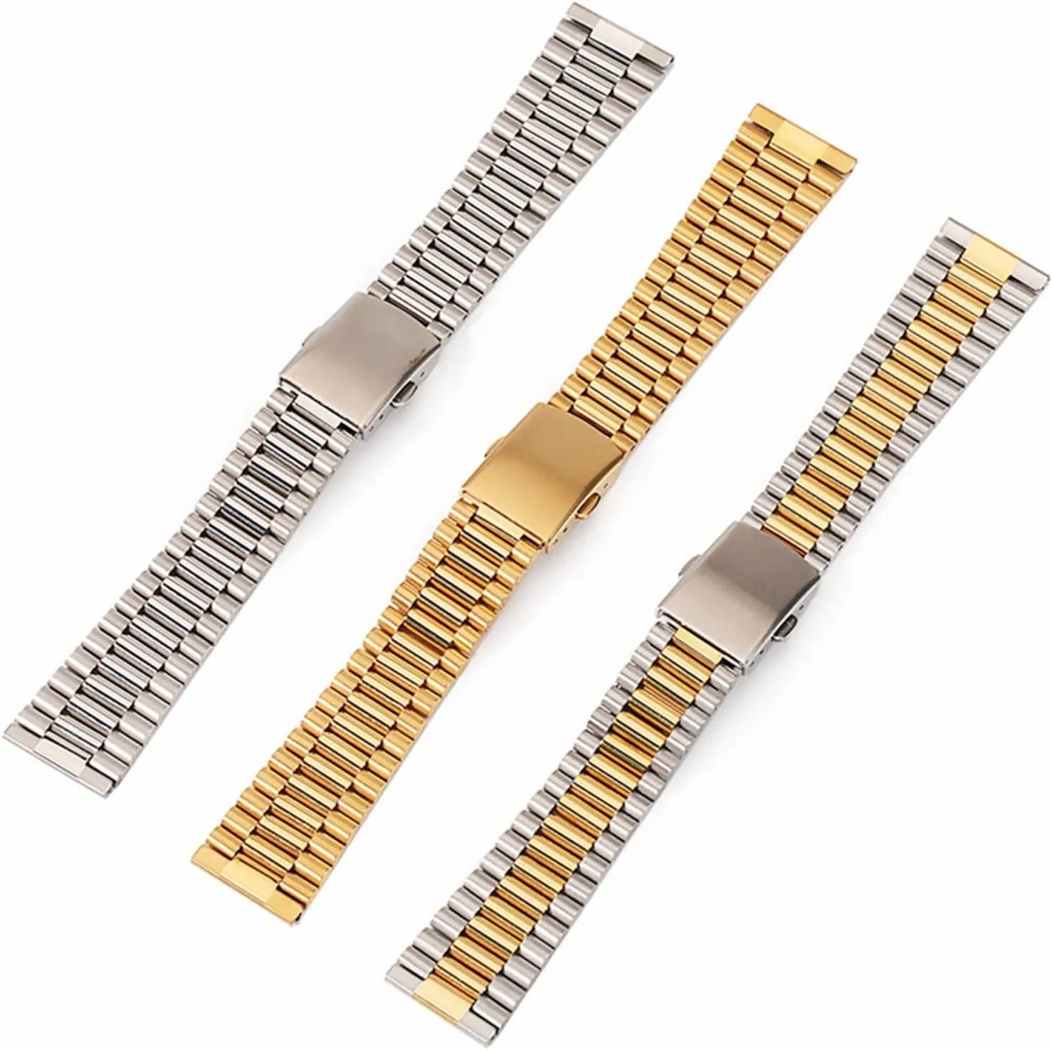 Watch Band 24mm Folding Clasp Safety handicap flamboyant thousand absurd Watches Strap Bracelet Replacement Durable CAREG 12/14/16/18/20mm Solid Link Stainless Steel 