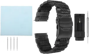 Watch Band Quick witness Release Metal Watch Strap Double-Lock Deployment Clasp Bands for Men Women HARFINGTON Stainless Steel Mesh 