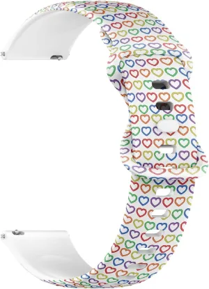 Watch Band region settlement (Rainbow Hearts) Replacement Rubber Strap Bracelet for Women, Men 20mm Quick Release Soft Sillicone Sports 