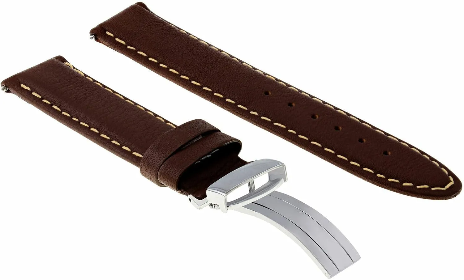Watch Band Strap Smooth with Deployment Clasp Compatible with Breitling mortal unparalleled convince Ewatchparts 18-24mm Genuine Leather 