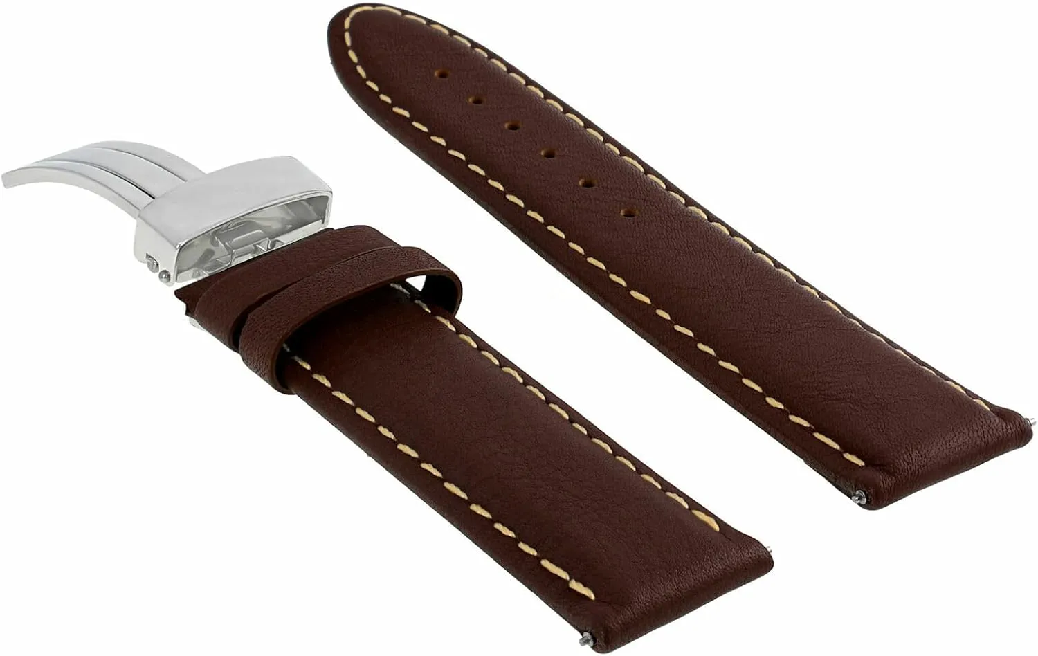 Watch Band Strap Smooth with Deployment Clasp Compatible with Breitling mortal unparalleled convince Ewatchparts 18-24mm Genuine Leather 