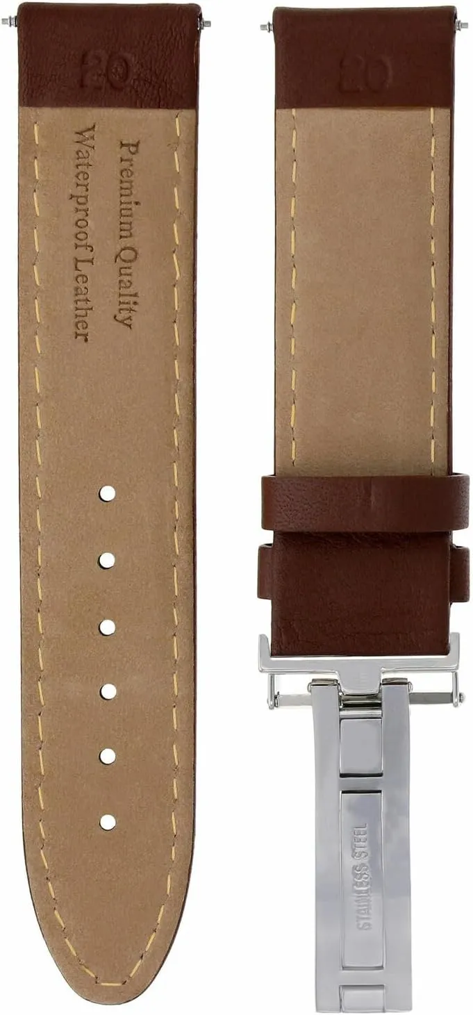 Watch Band Strap Smooth with Deployment Clasp Compatible with Breitling mortal unparalleled convince Ewatchparts 18-24mm Genuine Leather 