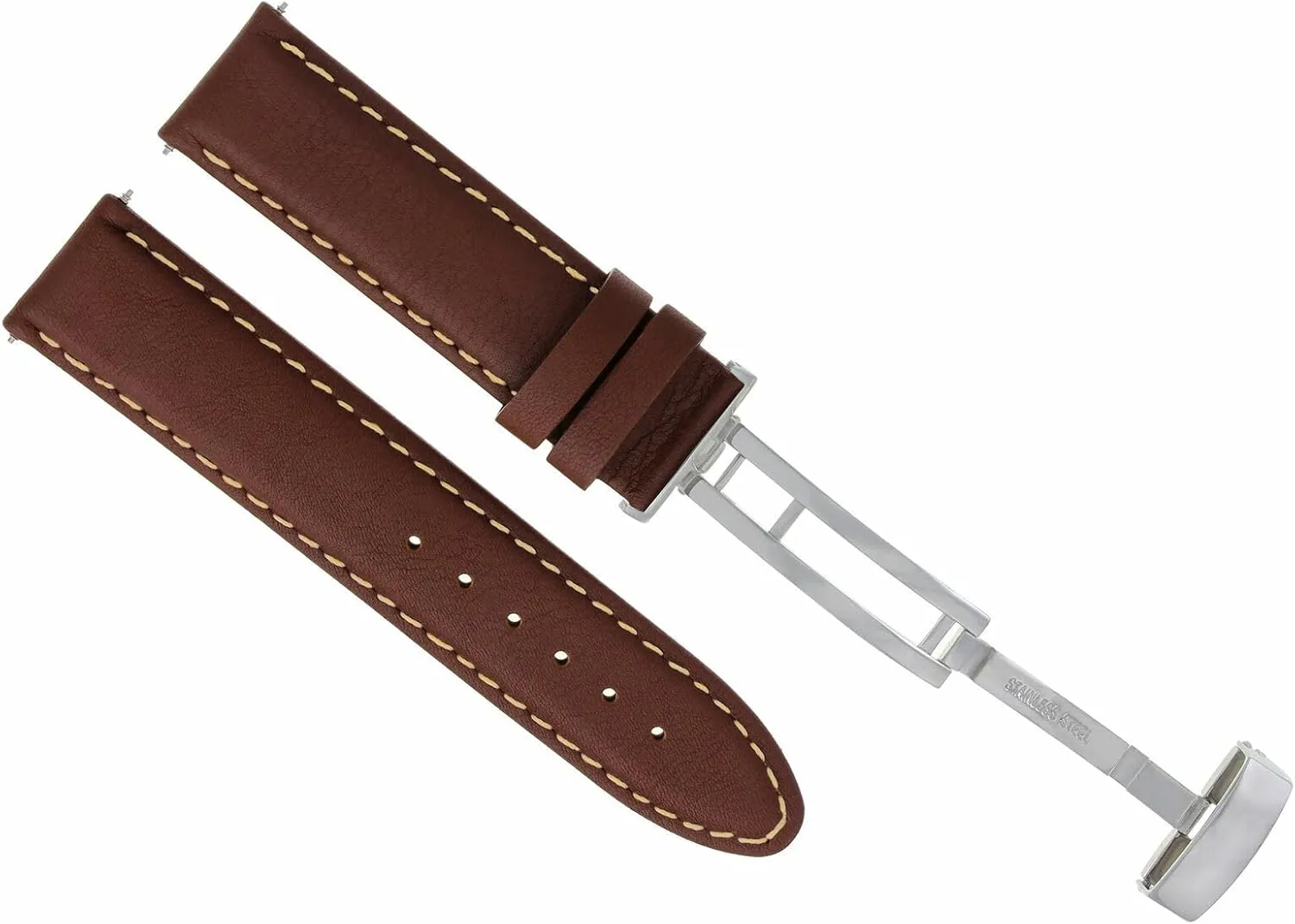 Watch Band Strap Smooth with Deployment Clasp Compatible with Breitling mortal unparalleled convince Ewatchparts 18-24mm Genuine Leather 