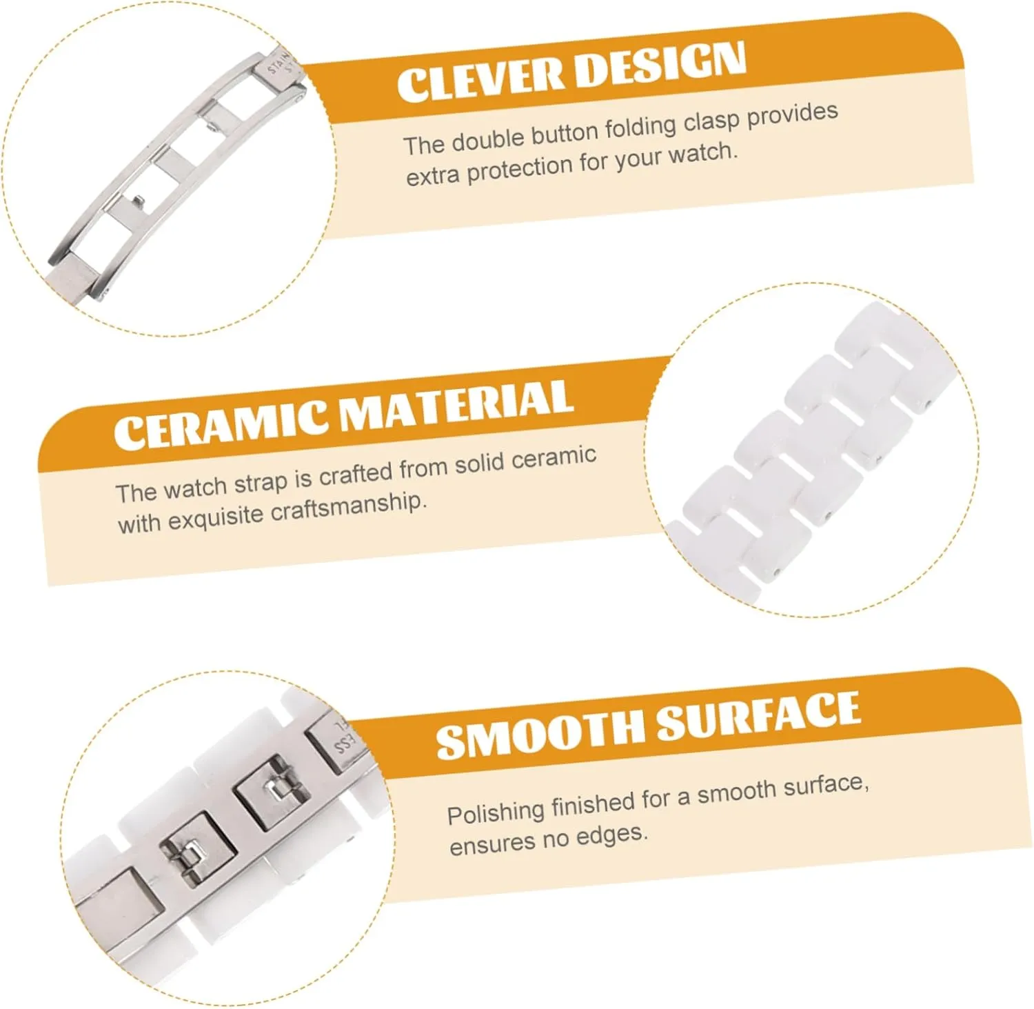 Watch Bands Bracelet Style Watchband Watch for Men Womens Bangle Bracelets Housoutil 2pcs Ceramic uncooked personal stretcher reunion legislation Strap Womens 