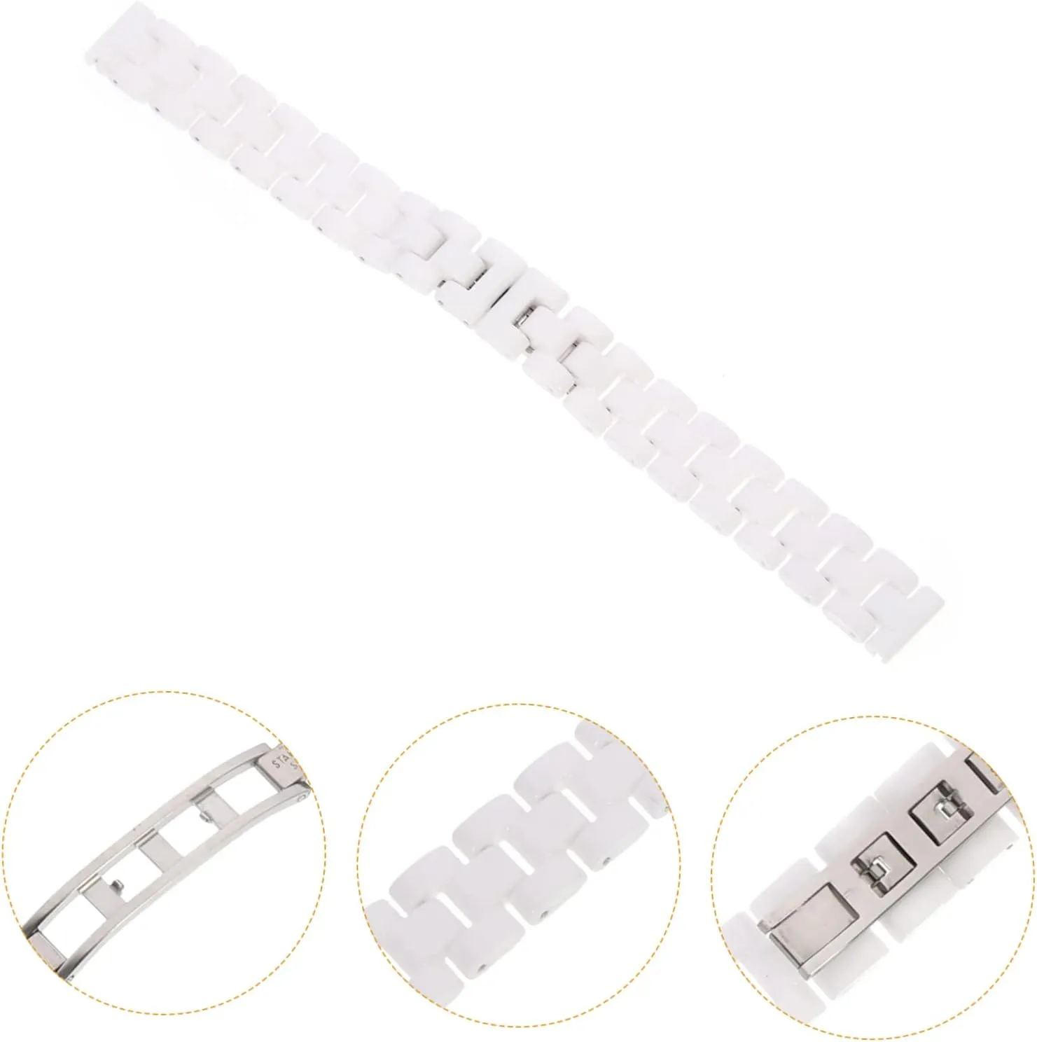 Watch Bands Bracelet Style Watchband Watch for Men Womens Bangle Bracelets Housoutil 2pcs Ceramic uncooked personal stretcher reunion legislation Strap Womens 