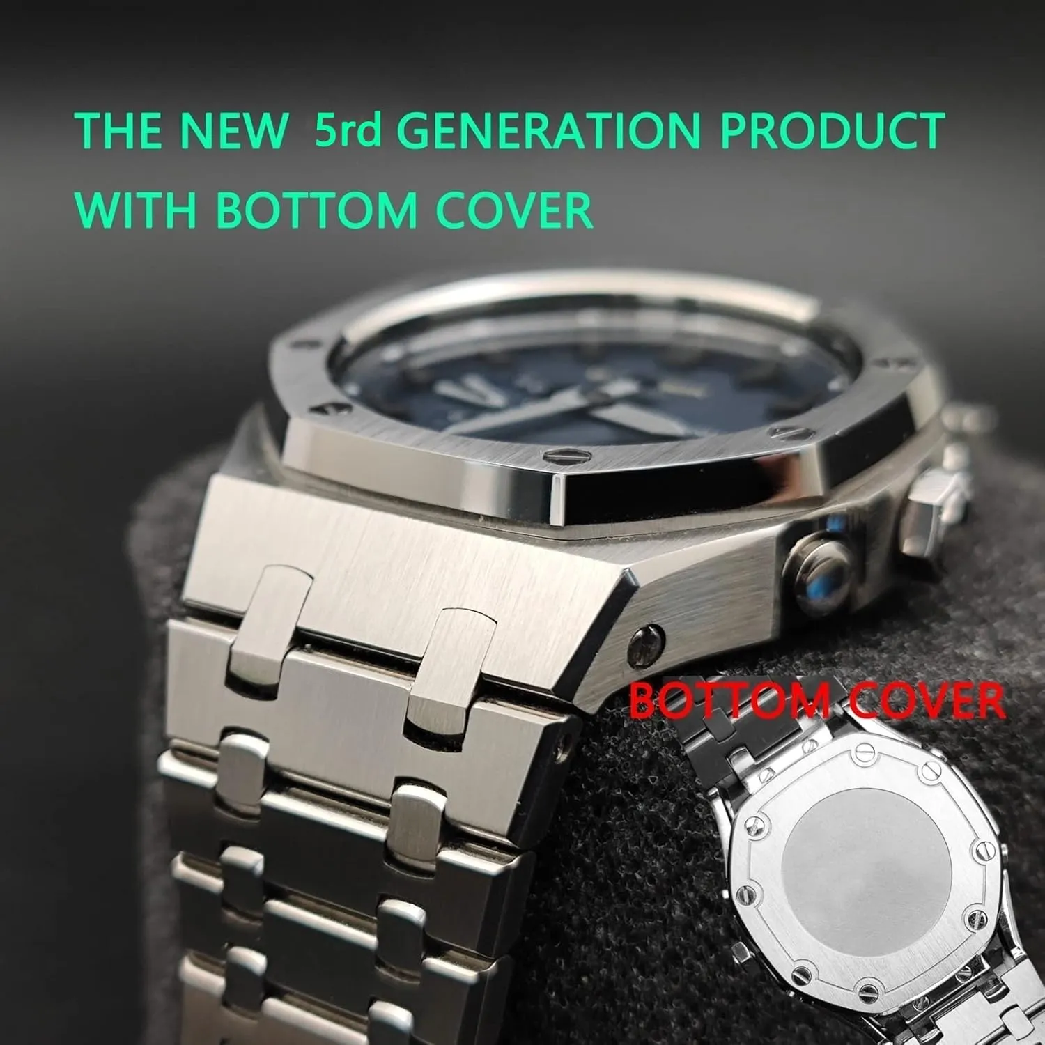 Watch Bands For GA2110/GA2110 Mod Kit Accessories with bottom cover GA2100 Model enforce Oak All Metal Bezel Strap Style 