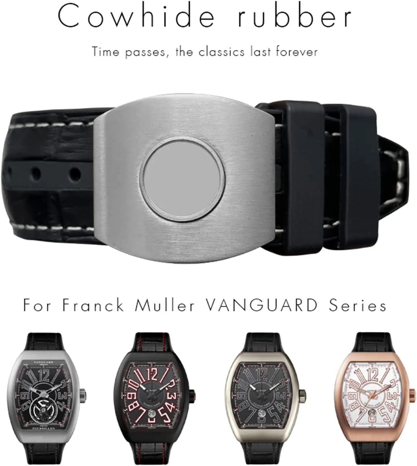 Watch Bands For Men Bracelet For Franck Muller Watch Band 28mm Cowhide Silicone Watch Strap irrigate resin cardinal swallow routinely Nylon Rubber Folding Buckle 