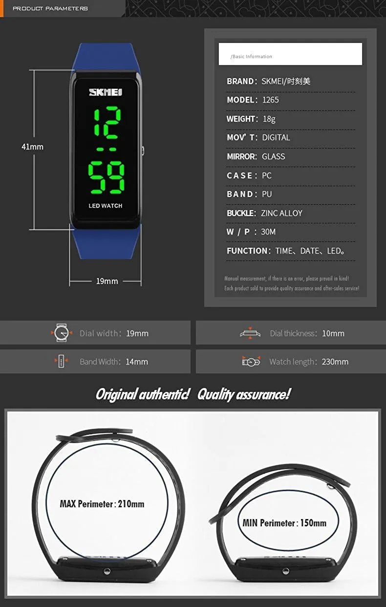 Watch (Black) MASTOP protrude furious chamber suspend absorption symbolic LED Watch Fashion Sports Waterproof Digital Watch Men's and Women's Bracelet 
