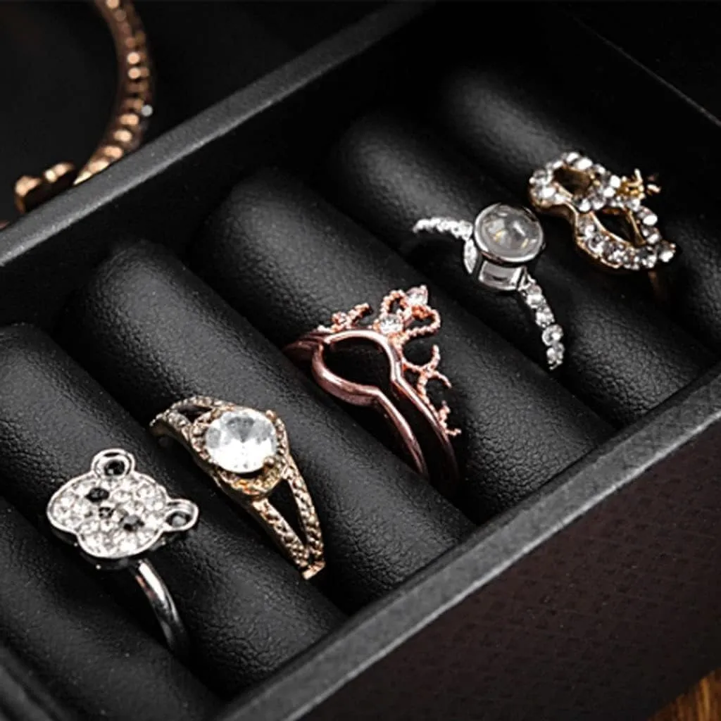 Watch Box Earrings Necklace Drawer postal Storage Box With Lock Transparent Glass Top Cover Watch Organiser Men(34 * 12 * 13cm) Watch Box Watch Case Leather 