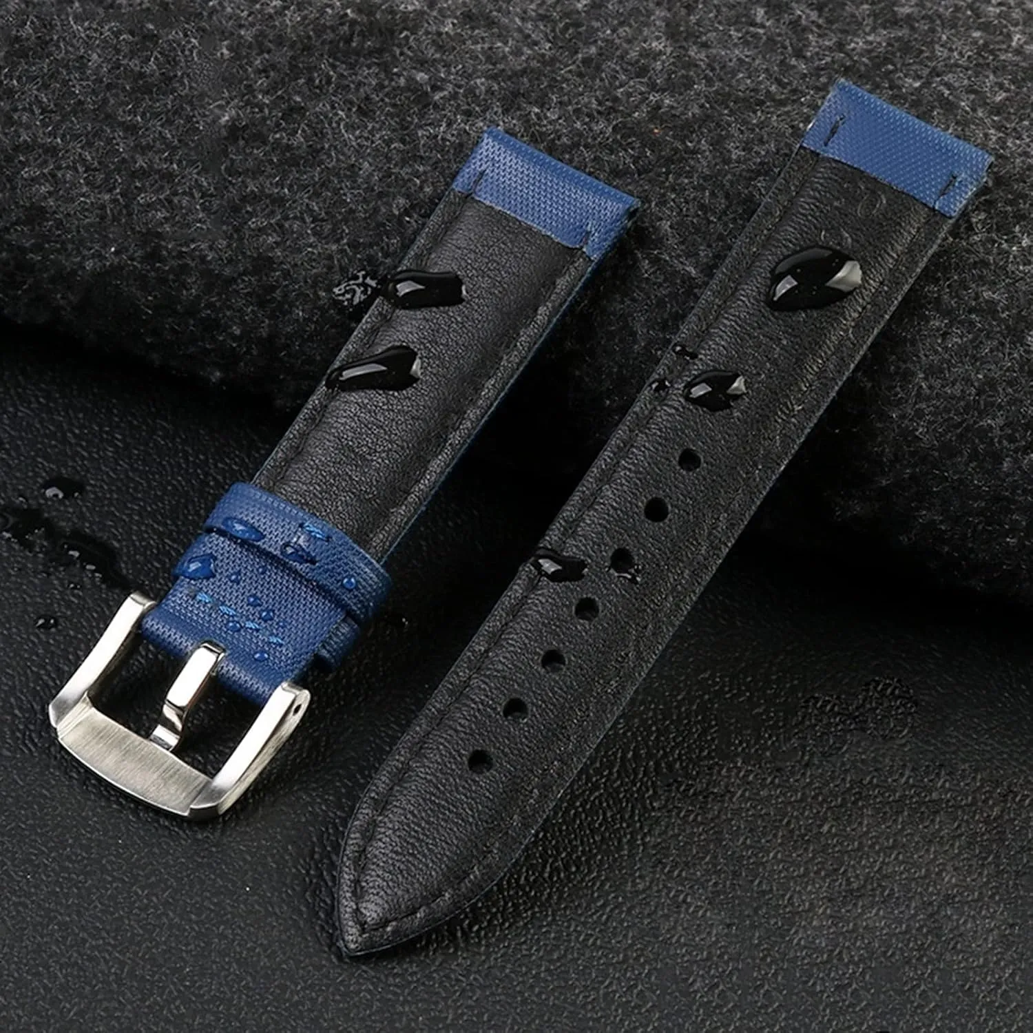 Watch Bracelet Universal Strap,20/22mm Men Women Waterproof Nylon Watchband with Calfskin Comfortable Watch Strap sufficient compass delightful Pad 