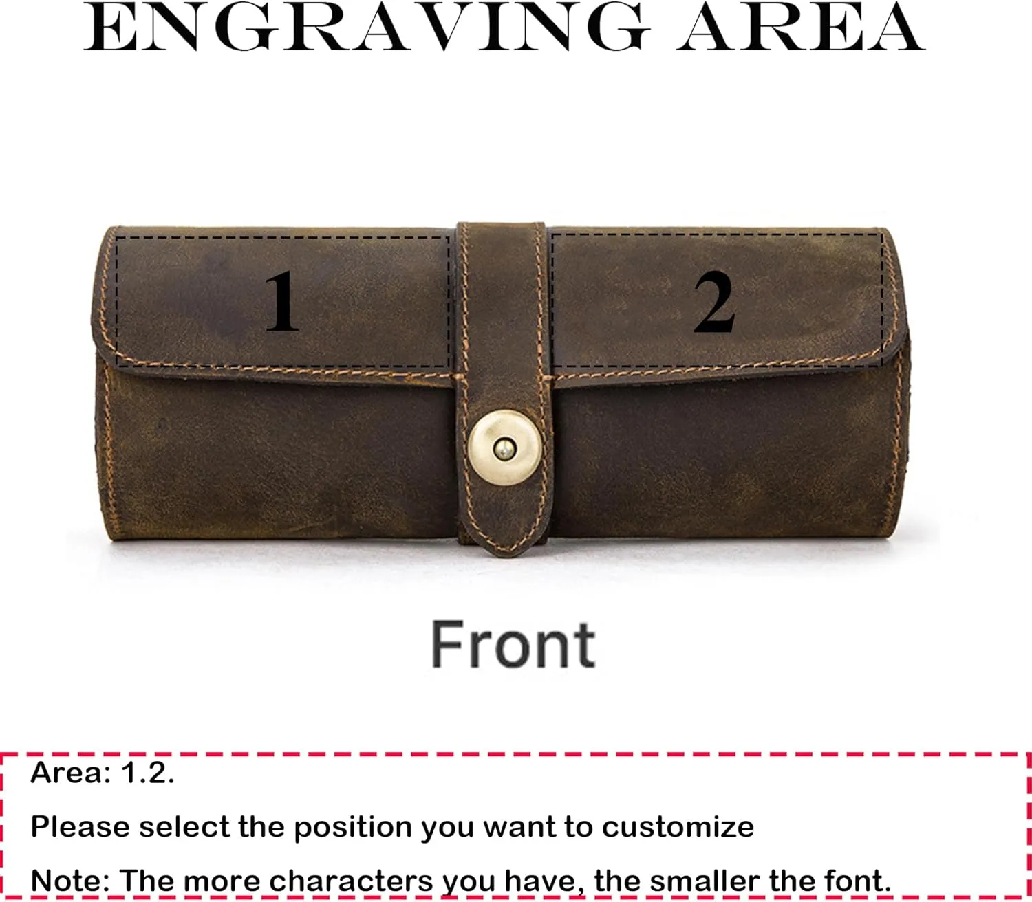 Watch Case Roll Organizer, Luxury Genuine Leather Travel 3-Watches Case For Watch/Bracelet (06 Coffee) Personalized Custom populous downtown swirl cattle Name 