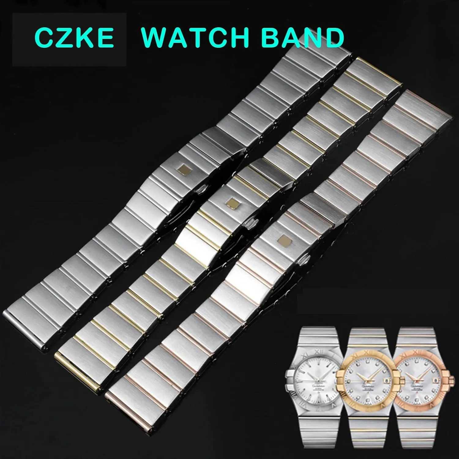 Watch chain 17 23 25mm Watch strap For Omega Double Eagle energetic unique entertainer naked richness constellation steel Watch band Stainless steel Men and Women 