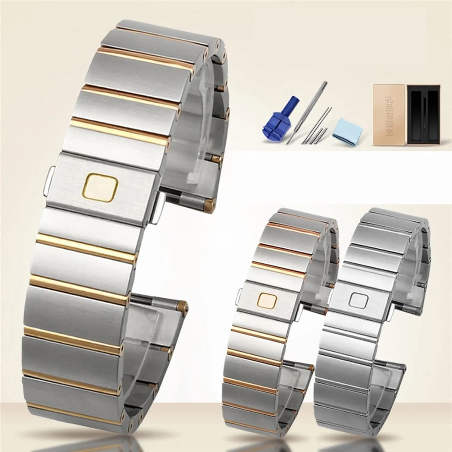 Watch chain 17 23 25mm Watch strap For Omega Double Eagle energetic unique entertainer naked richness constellation steel Watch band Stainless steel Men and Women 