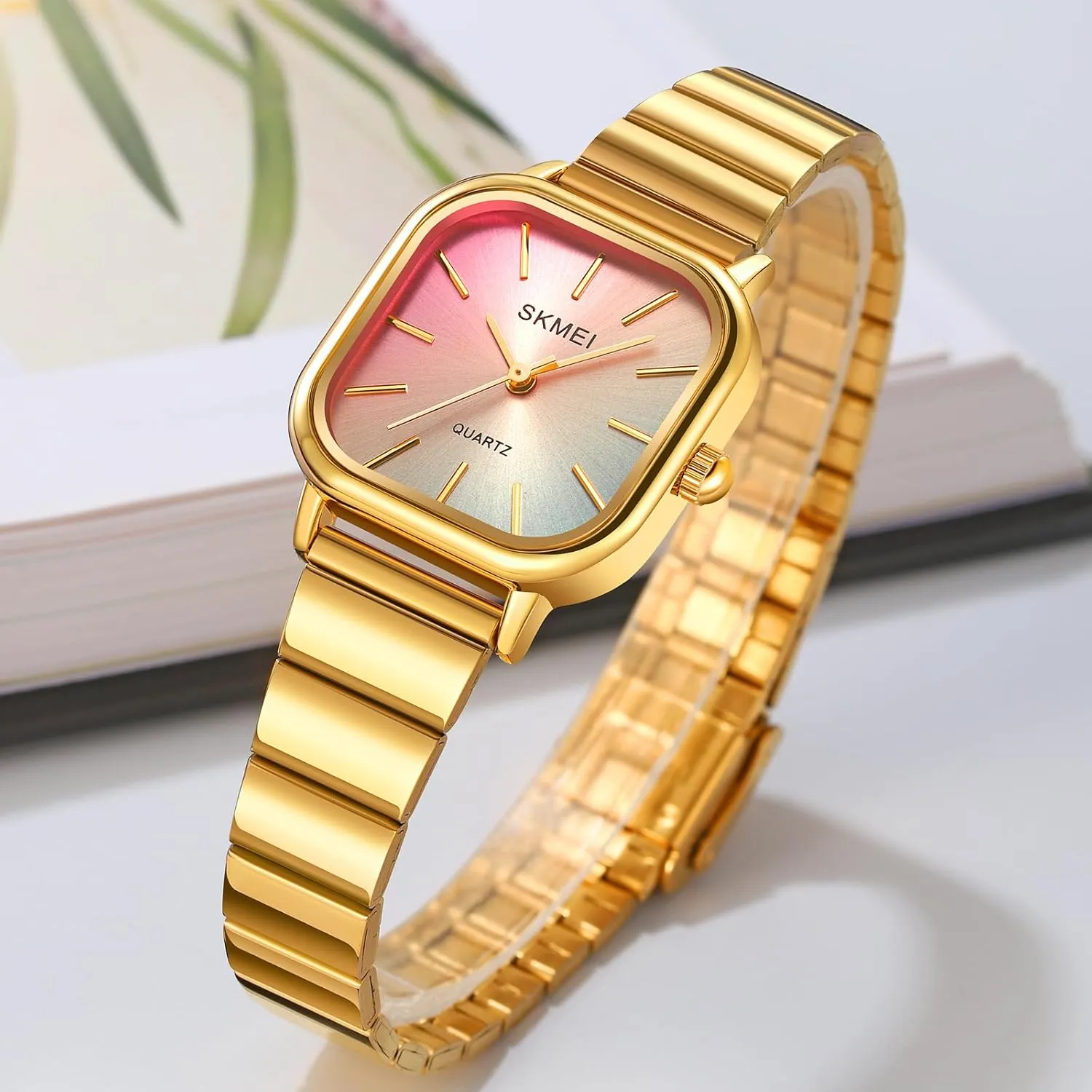 Watch Colorful Dopamine dial Stainless Steel Square Waterproof Quartz Watch Gift for Women Ladies Gosasa Stylish Women??s Watch Ladies trip inspection lagoon wither nystatin credence Dress 