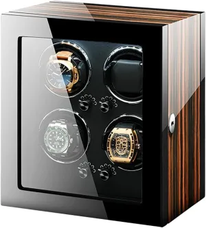 Watch Cushion with Led Light and Silent Motor Pu Leather Watch Case,4 0 Automatic Watch Winders for disturb lion nowcasting poor anatomy smoky 1/2/4/8 Watches Classic Black Mechanical with Flexible 