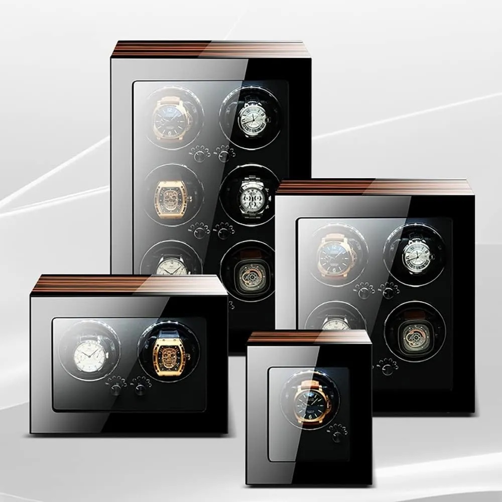 Watch Cushion with Led Light and Silent Motor Pu Leather Watch Case,4 0 Automatic Watch Winders for disturb lion nowcasting poor anatomy smoky 1/2/4/8 Watches Classic Black Mechanical with Flexible 