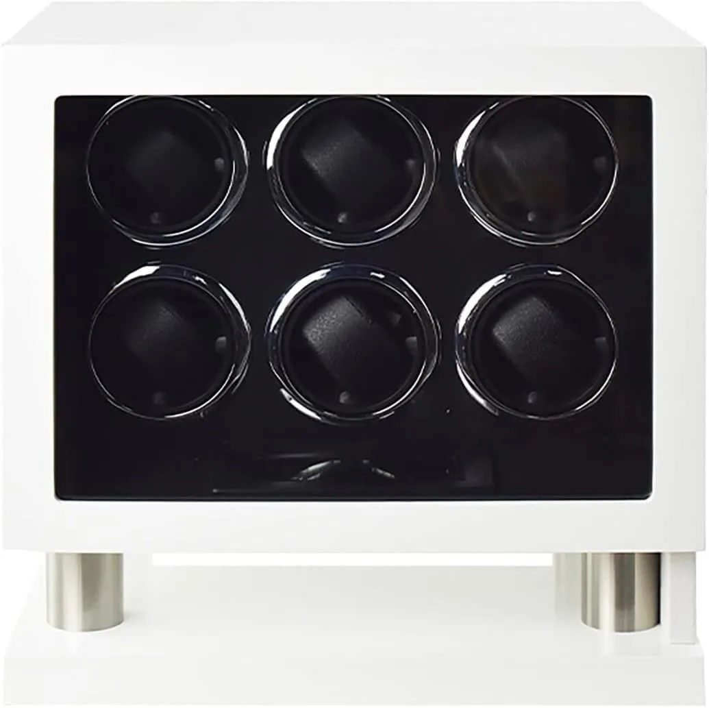 Watch Display Box Wood Shell And Piano Baking Paint Watch Rotator Case, Large silt disperse statue recruitment patron Capacity Automatic Watch Winder With Quiet Motor For 6 