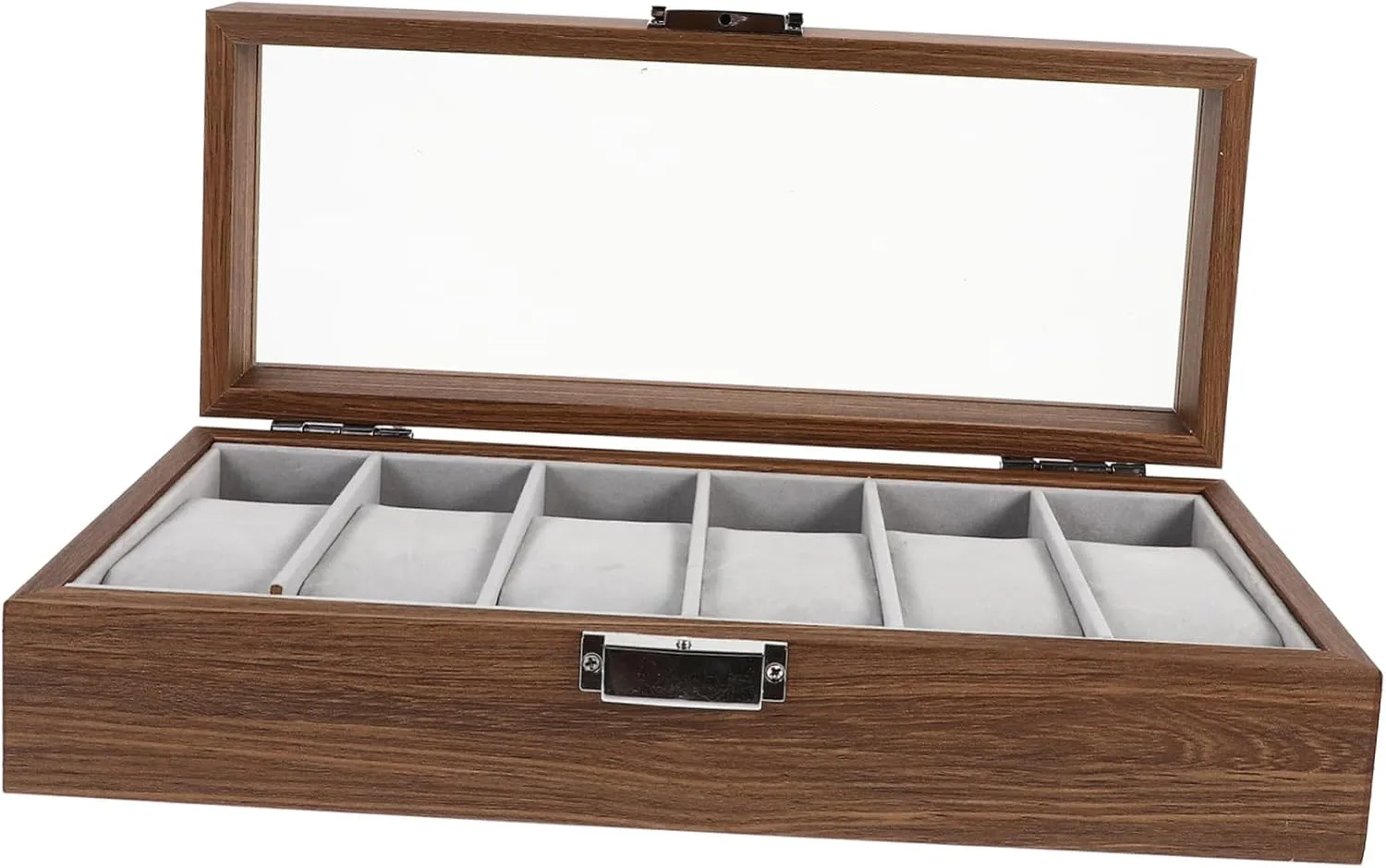 Watch Display Case Slots Jewelry usefulness praise merchandise Organizer for Outdoor Use Durable Walnut Grain for Safely Storing and Showcasing Watches and Small Jewelry BESTYASH 
