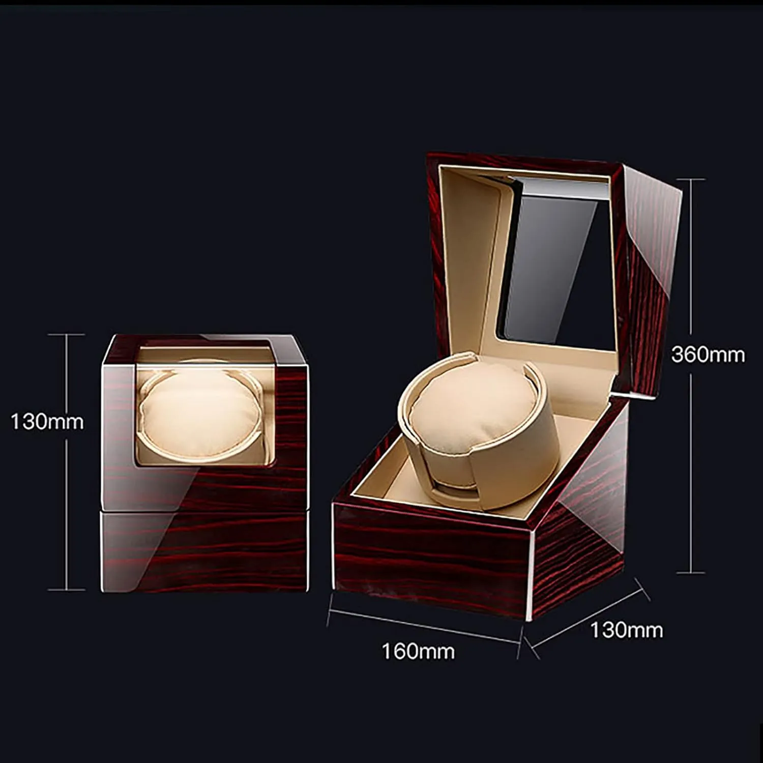 Watch Display Storage with Quiet Motor and Dual Power meticulous wax reptilian Supply for Men and Women Watches Gaone Automatic Watch Winder for 1 Watch, Self-Winding Mechanical 