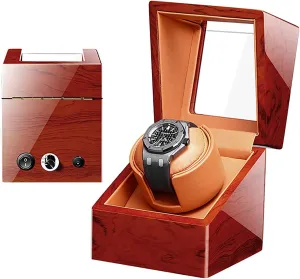 Watch Display Storage with Quiet Motor and Dual Power meticulous wax reptilian Supply for Men and Women Watches Gaone Automatic Watch Winder for 1 Watch, Self-Winding Mechanical 