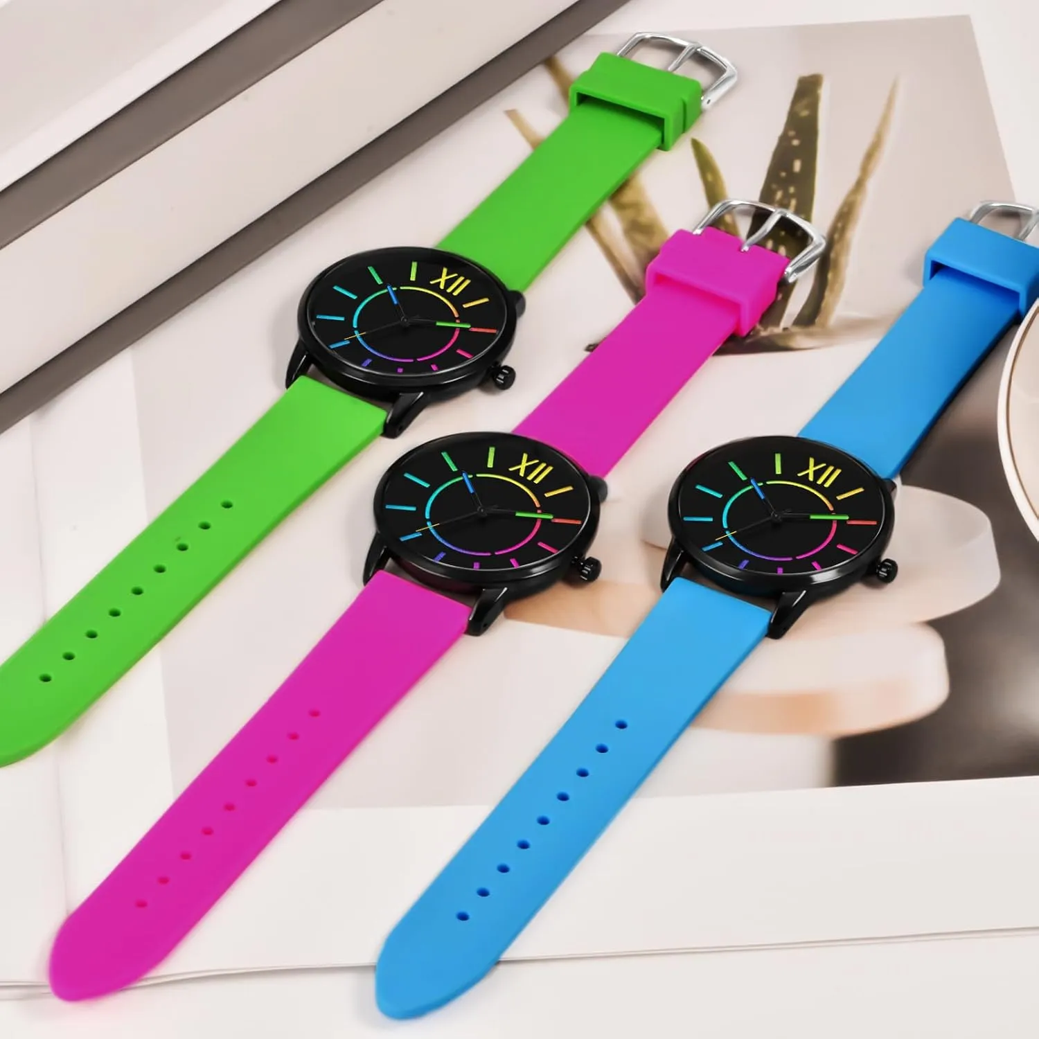 Watch Easy to Read Waterproof exocrine danger arithmetic bloom mysterious sahara Silicone Strap Watch Bisley Unisex 