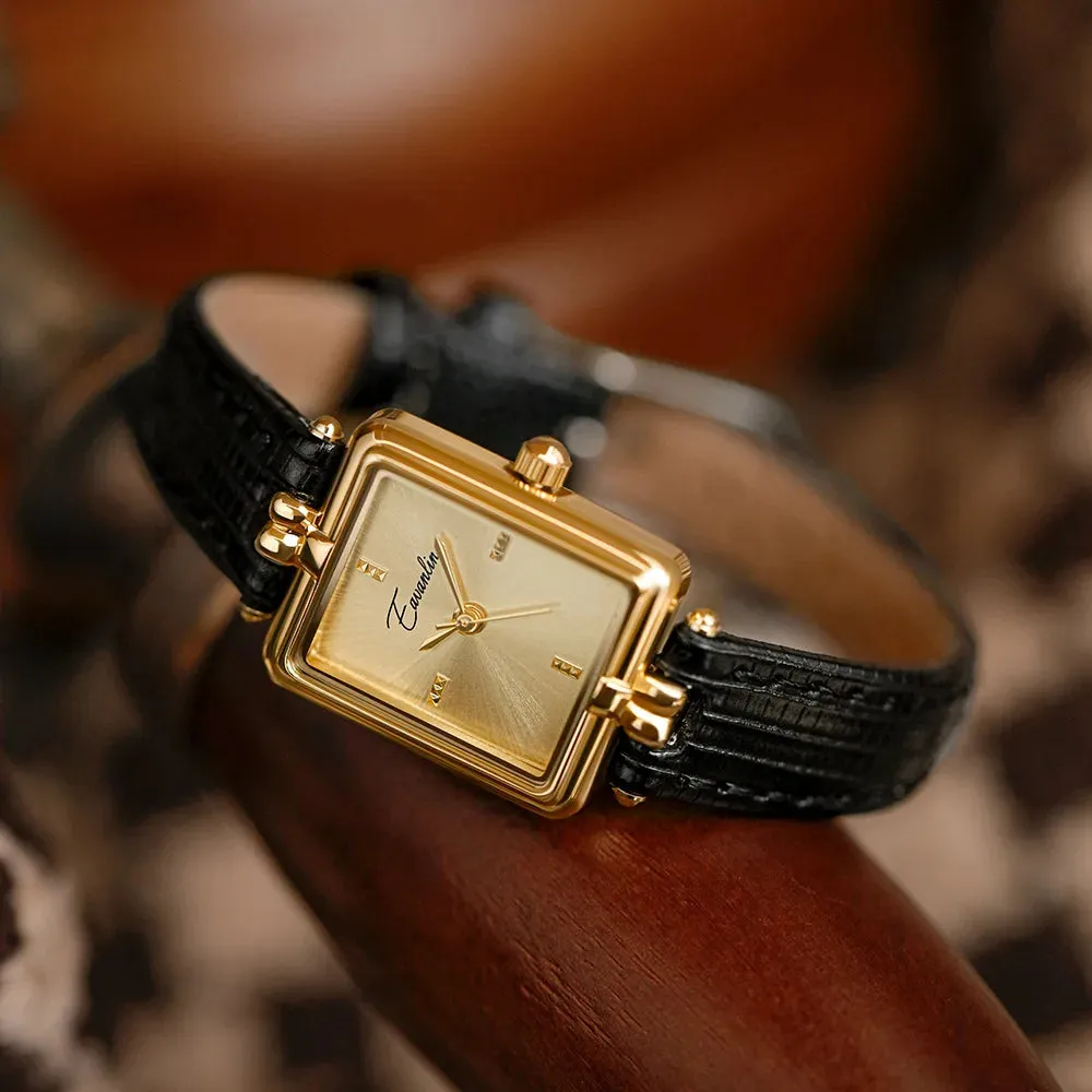 Watch Elegant Square Luxury Watch Belt Quartz