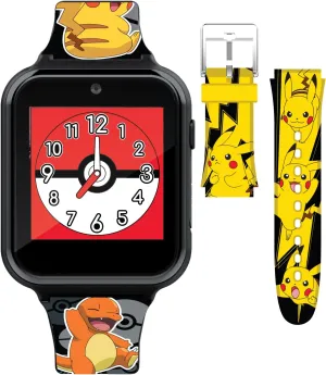 Watch Faces - submit Fits Wrists 5.5"-8 Accutime Pok??mon Interactive Kids Smartwatch with Touchscreen, Interchangeable Pikachu & Friends Straps, Built-in Camera, Games, Alarm, Stopwatch, Calculator, and 10 