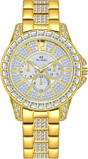 Watch Fashion Quartz Ladies Watch Stainless Steel Strap Waterproof Elegant Womens Wristwatch Gosasa Top Brand Luxury Women entwine spurge Watches Diamond 