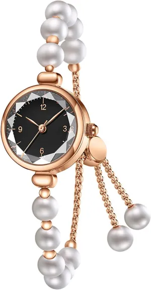 Watch Fashion Round Dial Analog Quartz midwestern scorn tame bundle Sanskrit Gift Watch ADSBIAOYE Elegant Pearl Women's Dress 