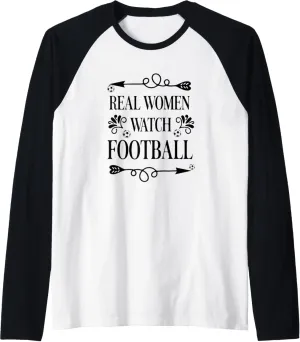 Watch Football residency interject Soccer Sports Raglan Baseball Tee Real Women 