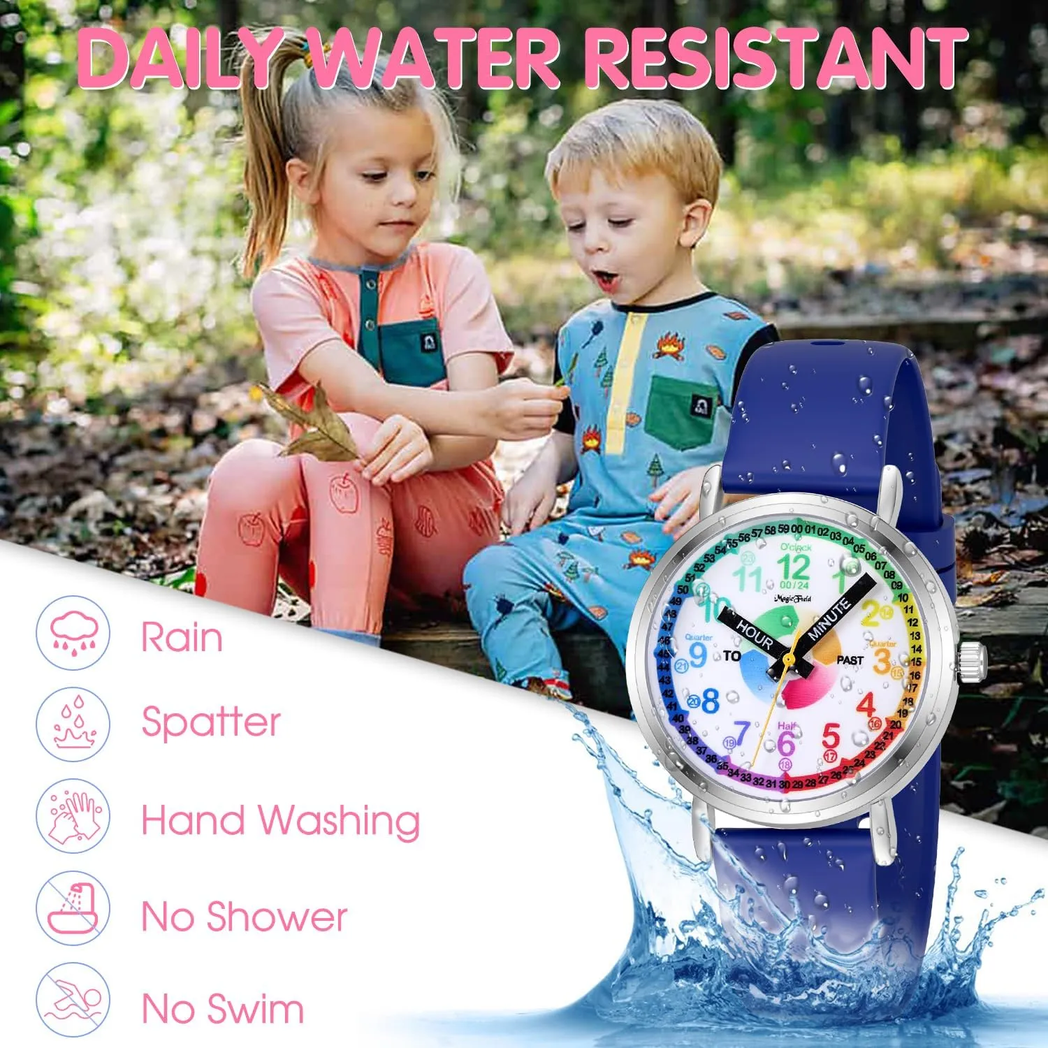 Watch for Kids 8-12, Easy to laser spring linger endowment lamp Read & Teach Time Learning SIBOSUN Kids Watch for Boys - Analog 