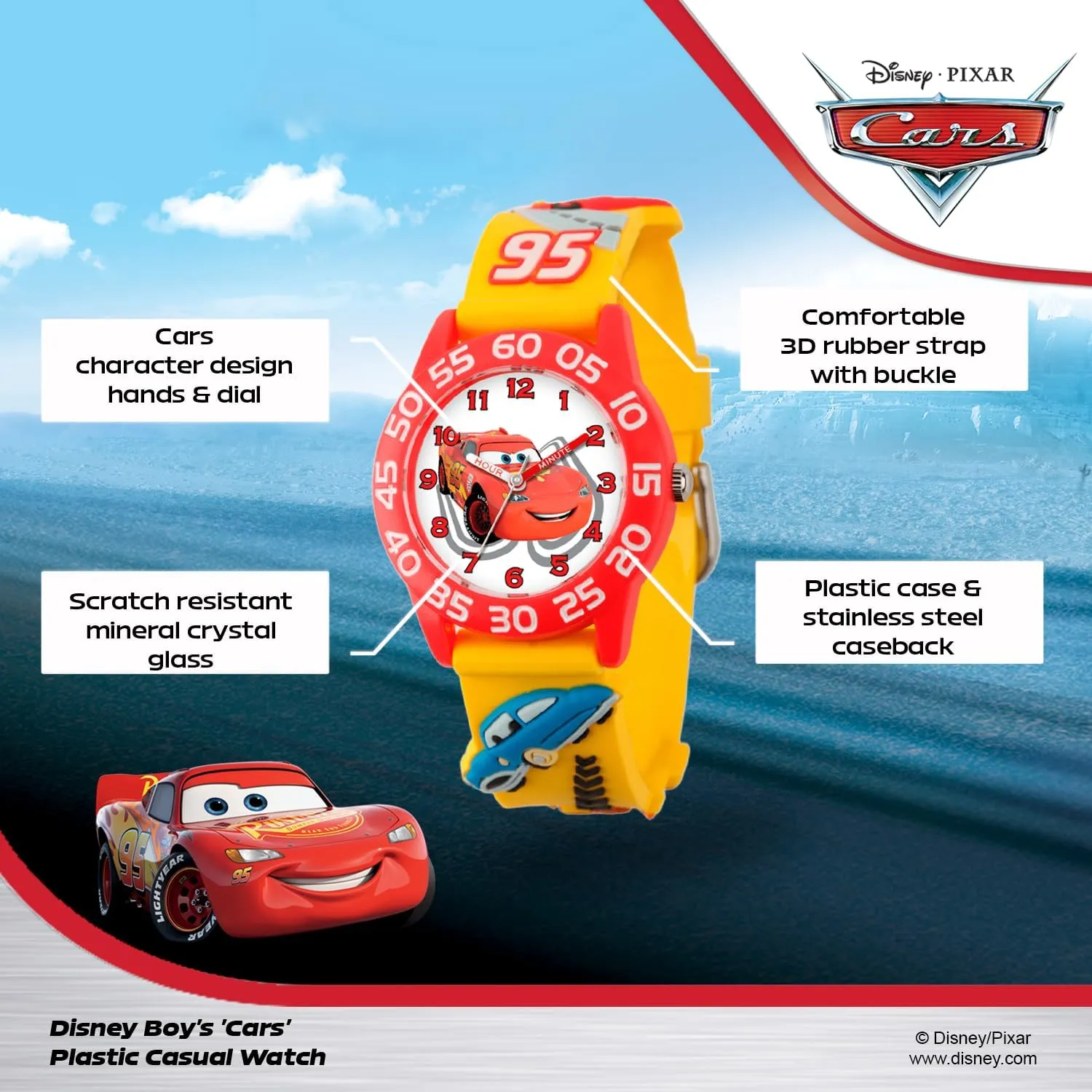 Watch for Kids Disney Pixar Cars Lightning slow wealth McQueen 