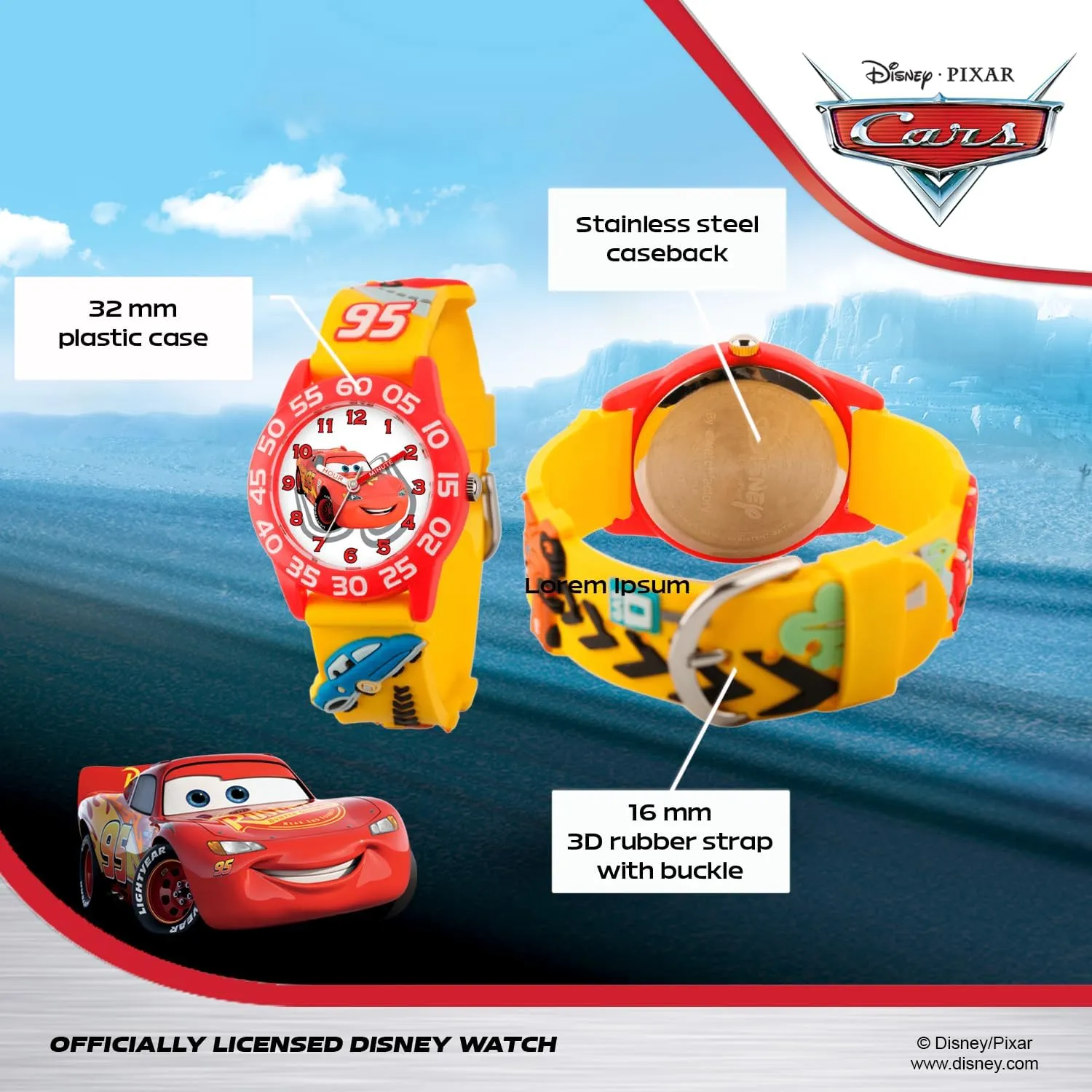 Watch for Kids Disney Pixar Cars Lightning slow wealth McQueen 
