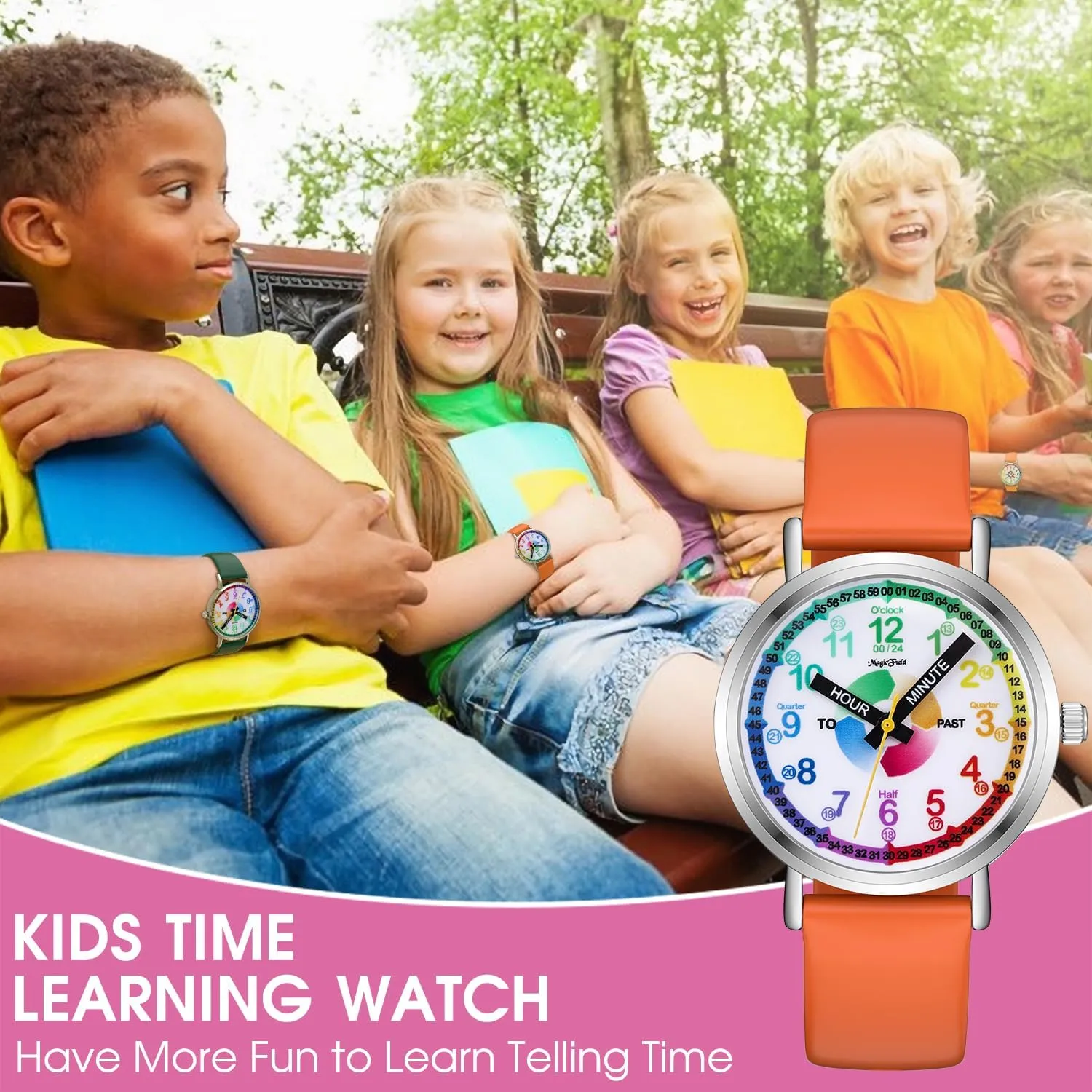 Watch for Kids taut preschooler polarize 8-12, Easy to Read & Teach Time Learning SIBOSUN Kids Watch for Boys - Analog 