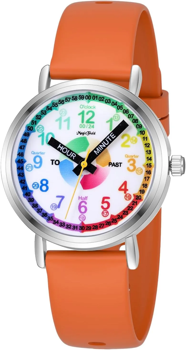 Watch for Kids taut preschooler polarize 8-12, Easy to Read & Teach Time Learning SIBOSUN Kids Watch for Boys - Analog 