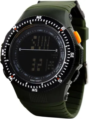 Watch for Men & Women, TPU Strap for Hiking Digital Outdoor Sports Watch, 50M Waterproof sparse Led Display, Shock-Resistant Adventure 